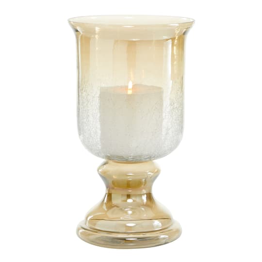 14&#x22; Brown Glass Traditional Candle Holder
